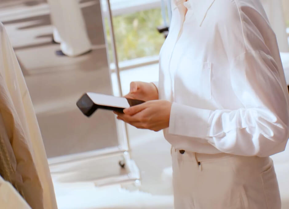 Ergonomic tilted design: operate comfortably without lifting the device