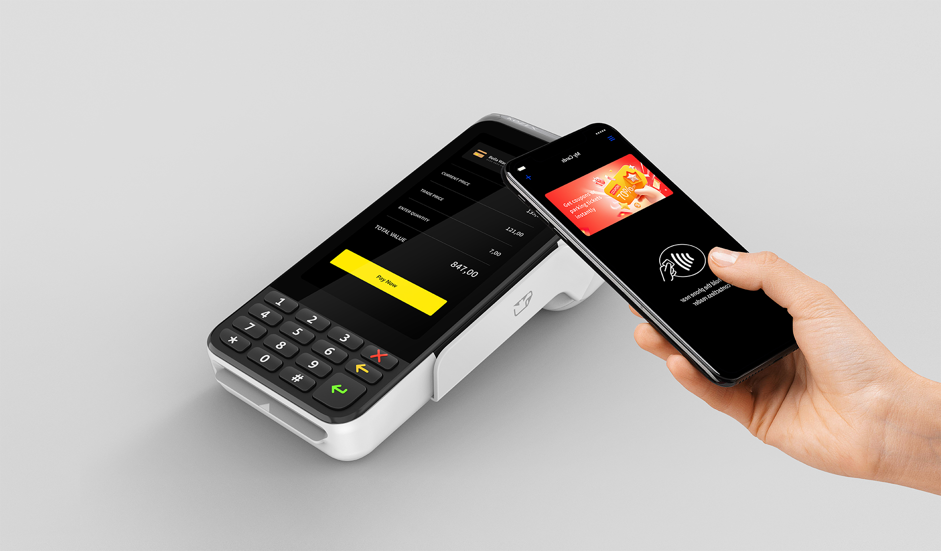 Dual-Screen NFC Expanded Range, Effortless Pay